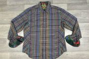 Robert Graham Cotton And Silk Check Shirt Mens XL