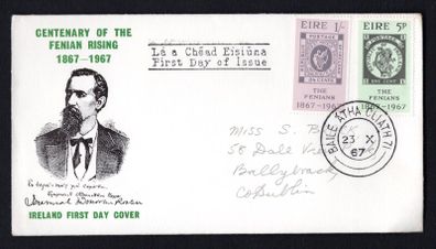 1967 Ireland Fenian Rising Commemorative Stamps Illustrated First Day Cover (FDC)