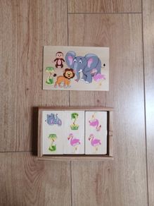 Wooden Animal Farm Dominoes