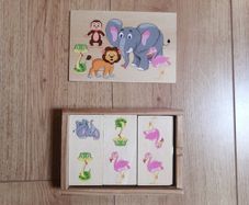 Wooden Animal Farm Dominoes