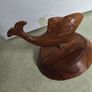 Wooden Fish on wood plinth home decore Image 9