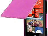 New Htc Windows Phone 8x Premium Pu Leather Flip Case Cover Black / Pink / Red