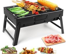 Portable Folding Charcoal Barbecue Grill 20.47x W11.61x H8.74 inches
