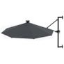 Wall-mounted Parasol with LEDs and Metal Pole 300 cm Anthracite Image 8