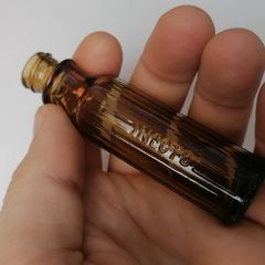 26 - Vintage Inecto Ribbed Hair Dye Brown Glass Bottle