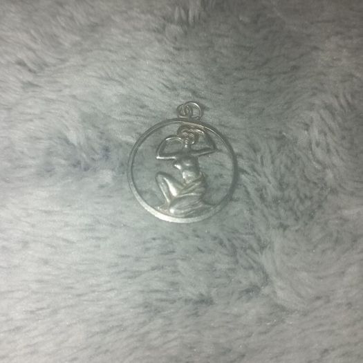 Vintage silver lady pendant