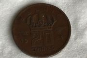 Rare Collectible coin - Belgium 20 Centimes 1954