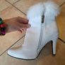 White Faux Fur Ankle Boots Size UK4 EU37 Worn Once Image 5