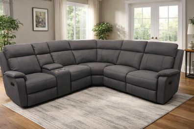 Torino Corner Dark Grey & Light Grey Recliner Sofa