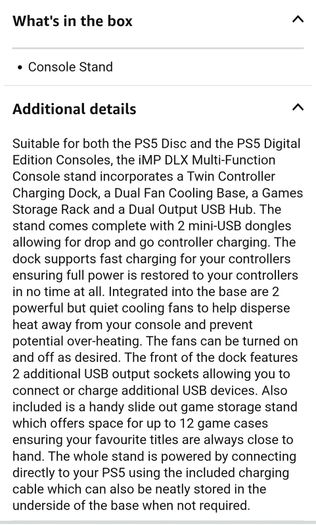 IMP DLX Cool & Charge Multi-Function Console Stand & Games Station & Instruction Manuel - PS5 - RRP - 53.06