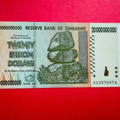 Zimbabwe  20 BILLION  DOLLARS  2008 Verified Under Uv Light ( Uncirculated ) Pick 86a