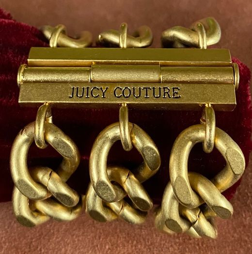 NWOT JUICY COUTURE Super Funky Matt Gold-Tone Chunky 3 Tier Chain Bracelet - 75% Discount