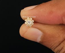 Nose gold stud with diamonds