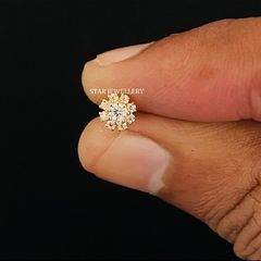Nose gold stud with diamonds
