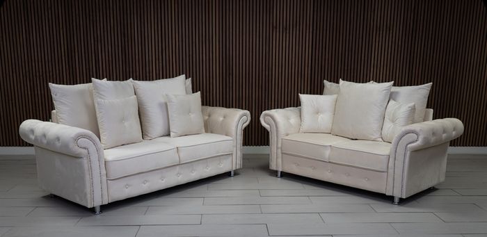 Olympia Cream Scatter Cushions Sofa Set