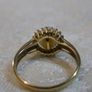 PRICE DROP 14K Gold Cultured Pearl and Diamond Cluster Ring, Size N, Vintage Style, 2.5g Image 5