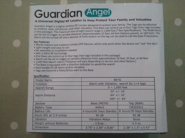 Guardian Angel - Digital RF Locator for 2 Kids