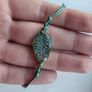 Handmade sterling silver bracelet with resin - green leaf from Ksenia.art Image 2