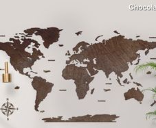 2D Premium Wooden World Map Country Borders US and Canada States Borders Country Names Country Capital Names 400 World Biggest City Names World Biggest Rivers World Biggest Lakes