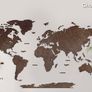 2D Premium Wooden World Map Country Borders US and Canada States Borders Country Names Country Capital Names 400 World Biggest City Names Image 2