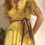 BNWoT Karen Millen Yellow Floral Wrap Dress - As seen on TV Image 2