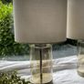 Matching Pair of Modern Glass Table Lamps Image 2