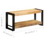 TV Cabinet 90x30x40 cm Solid Mango Wood Image 4