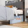 Single Bed Frame with Storage Headboard Shelf, 3ft Upholstered Image 5