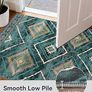Machine Washable Large Rugs Living Room, 180x270 cm Non-Slip Area Rugs, Short Pile Green Rug for Bedroom, Hallway, Bedroom, and Kitchen, Office, Teal/Green Image 4