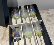 New Newgrange Living Rainbow/Iridescent Wine Glass Set (Set of 6)