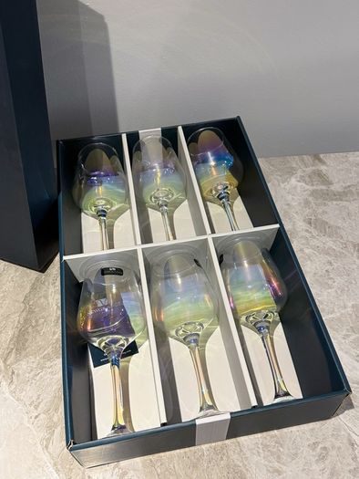 New Newgrange Living Rainbow/Iridescent Wine Glass Set (Set of 6)