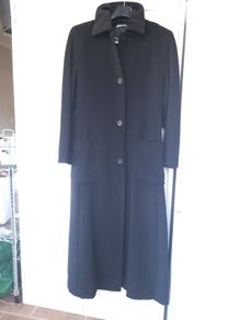 Max Mara Black Cashmere & Wool S10 Coat 52" Long