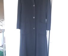 Max Mara Black Cashmere & Wool S10 Coat 52" Long