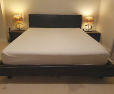 Super king bed and 2 lockers to match