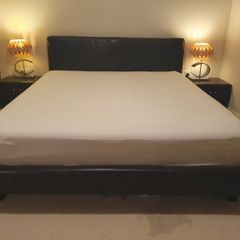 Super king bed and 2 lockers to match