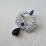 Vintage Style Sapphire Stone Brooch Pin Image 4