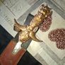 Antique Sword with Hilt, The hilt features a demonic face at the pommel, often representing a wrathful deity like Mahakala or Hayagriva Postage Available Image 3