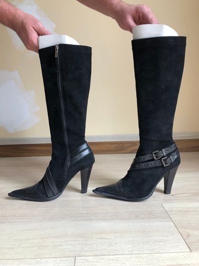 Long heeled suede boots, size 36 EU/4 UK