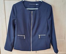 Ivanka Trump Navy Collarless Zip Blazer Size UK 14 (US 10)
