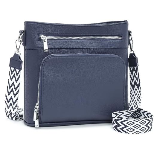 Brand New Women's Shoulder Bag Large Trendy Handbag with Wallet Function - Blue