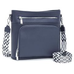 Brand New Women's Shoulder Bag Large Trendy Handbag with Wallet Function - Blue