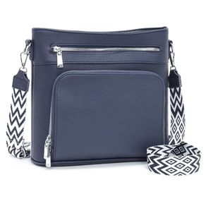 Brand New Women's Shoulder Bag Large Trendy Handbag with Wallet Function - Blue