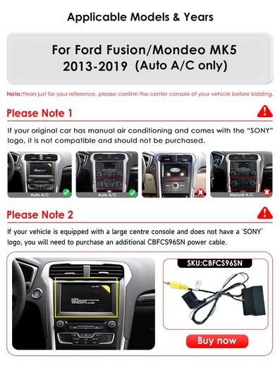 9.7 Inch 6115 Android Car Stereo CarPlay For Ford Fusion Mondeo MK5 2013-2019 GPS Multimedia Player AutoRadio Head Unit