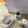Sugar Bowl and Creamer, Hand Painted signed The Potter. po Image 2