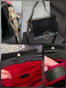 Cherry Paris leather/ suede handbag