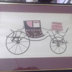 5 vintage prints picture of antiques cars