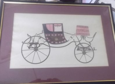 5 vintage prints picture of antiques cars