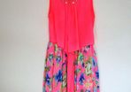 Girls Flower Sleeveless Pleated Chiffon Dress Age 9-10yrs