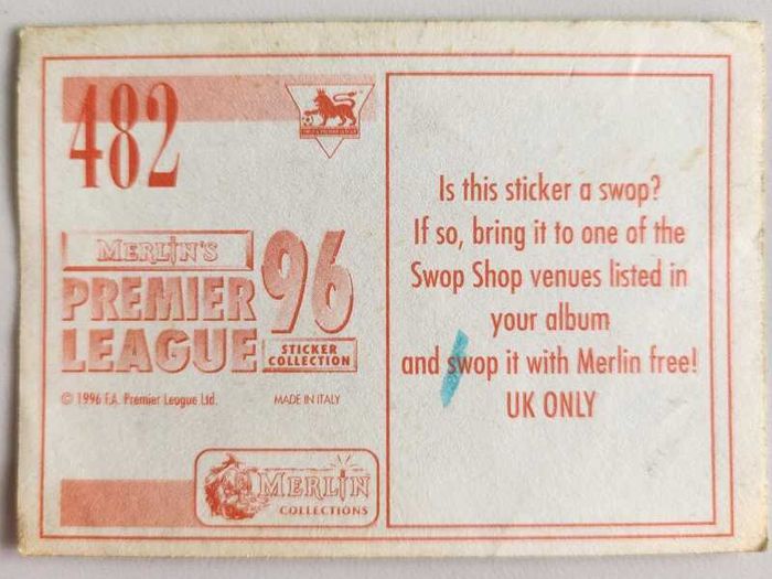 '96 Premier League - Merlin stickers