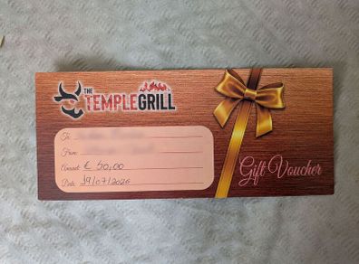 40 Euro Temple Grill Gift Voucher.